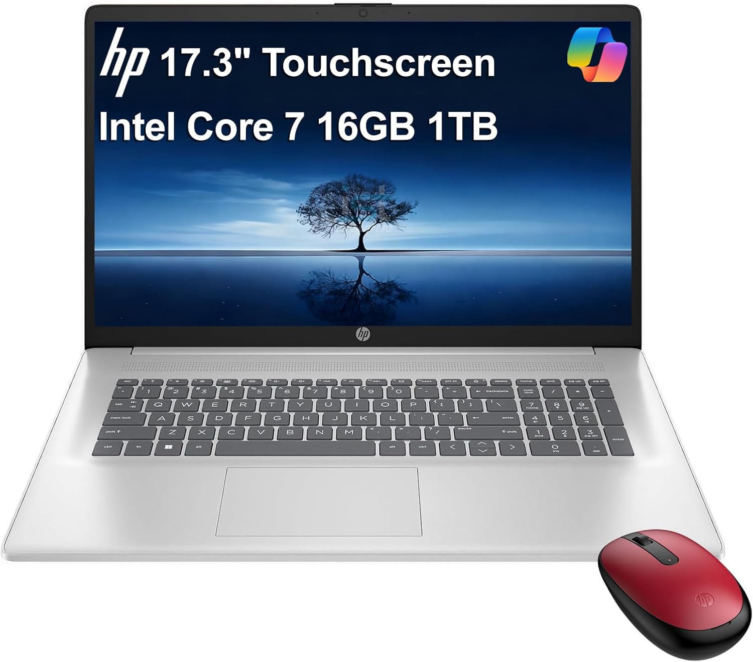 HP 17 Laptop w/Bluetooth Mouse (17.3 HD+ Touchscreen  Intel 10-Core i7 150U (> Ultra 5 125U)  16GB RAM  1TB SSD) for Business  Home  Students  Narrow Bezel  Webcam  Fast Charge  Wi-Fi 6  Win 11 Home