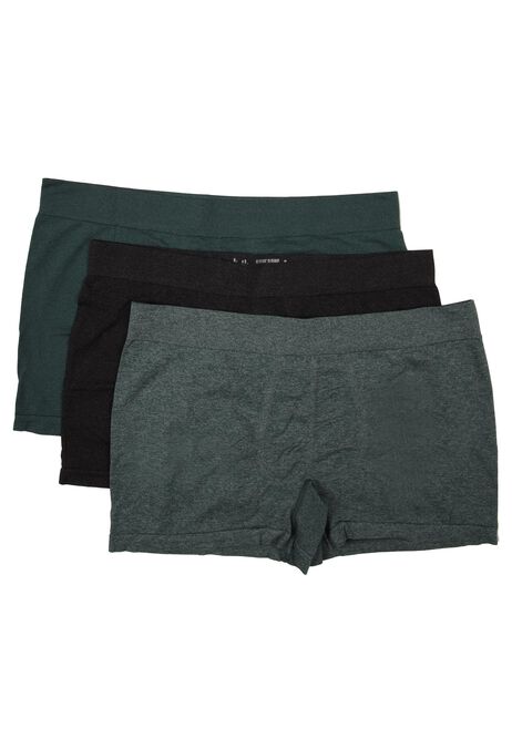 Mens 3pk Green Seamfree Trunks