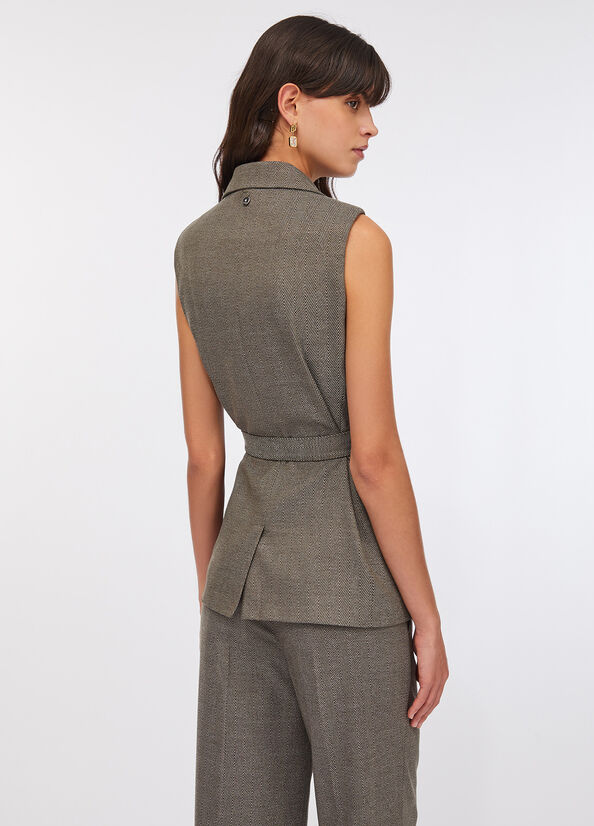 Gilet chevron con cintura