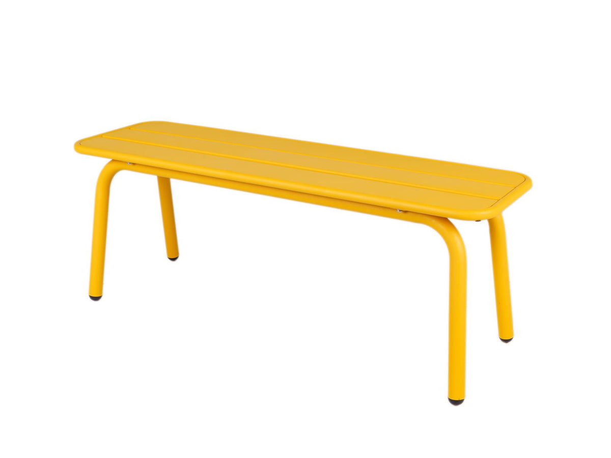 MaximaVida metalen tuinbank Max 120 cm okergeel - zonder rugleuning