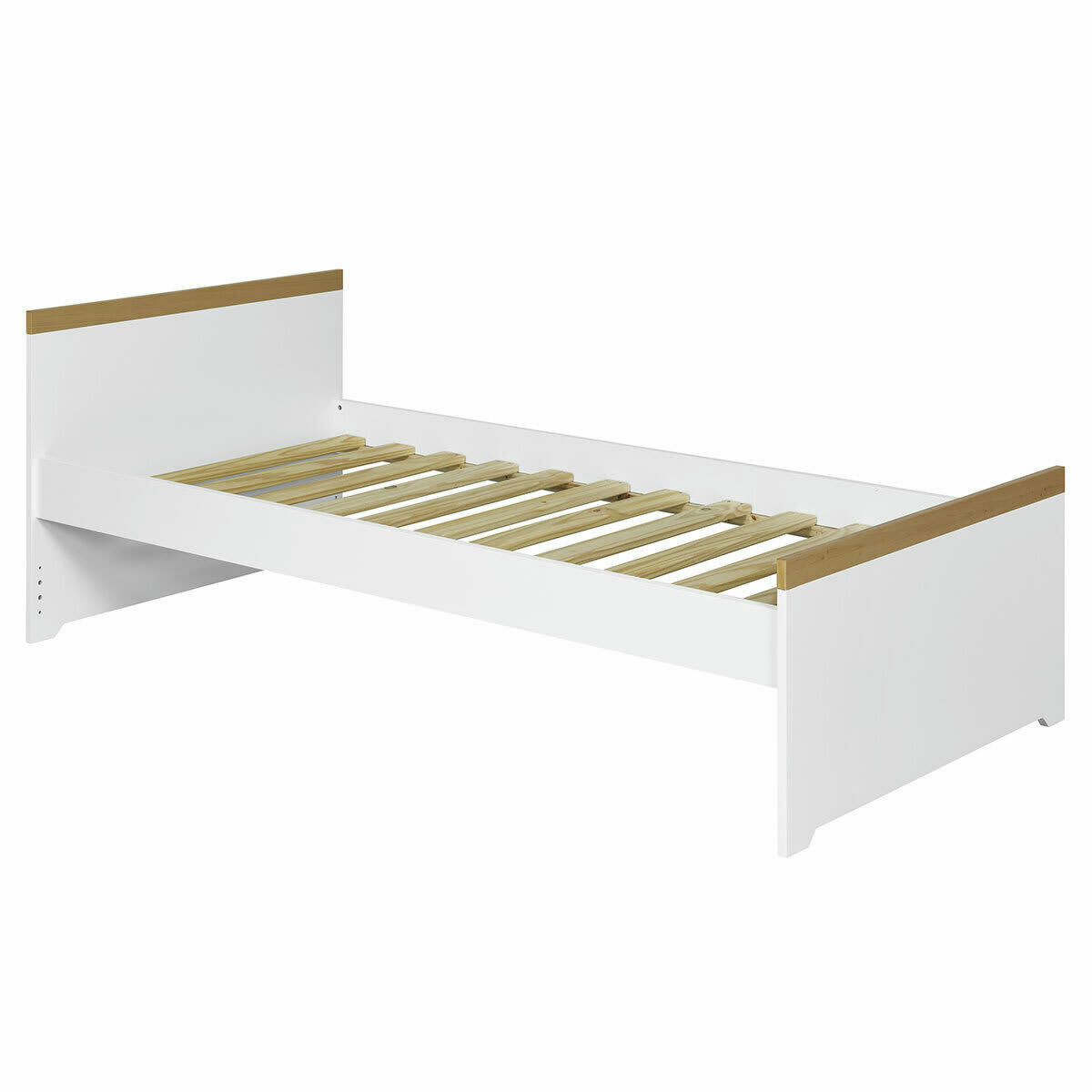 NAIS - Lit enfant 90x190 cm effet bois blanc