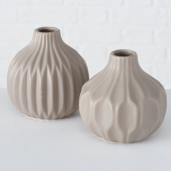 Ceramiczny wazon z tłoczonym wzorem ESKO, Ø 11 cm