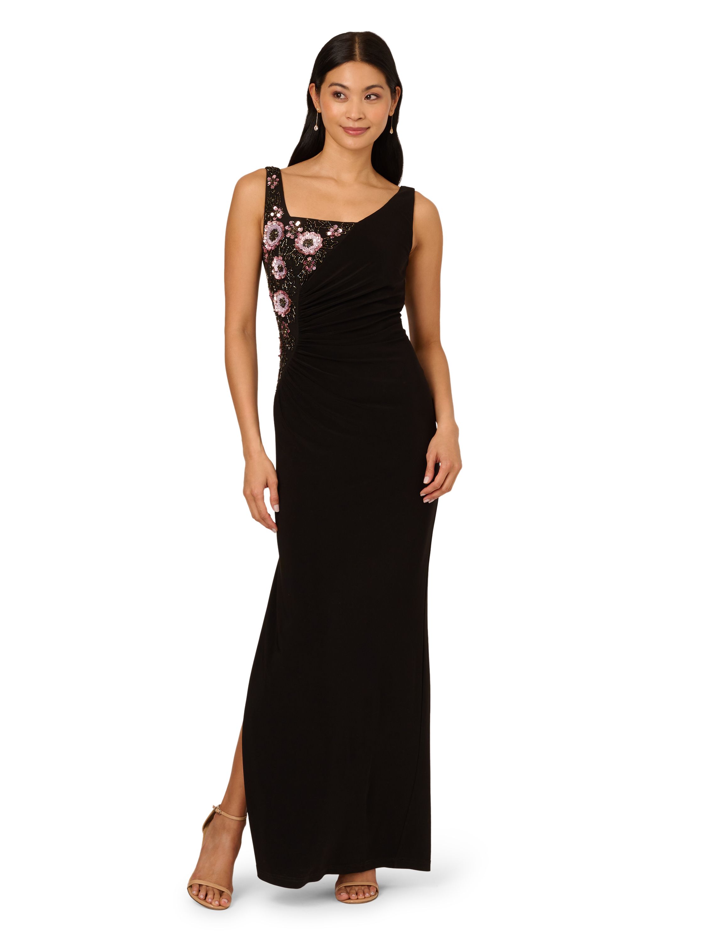 Adrianna Papell Bead Jersey Long Dress