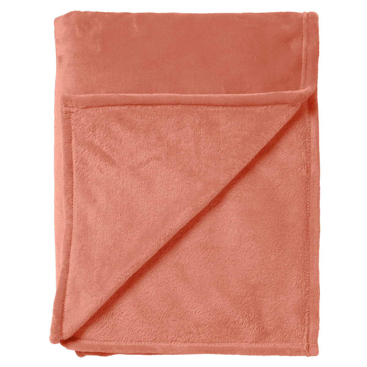CHARLIE - plaid 200x220 cm - extra grote fleece deken - effen kleur - Muted Clay - roze