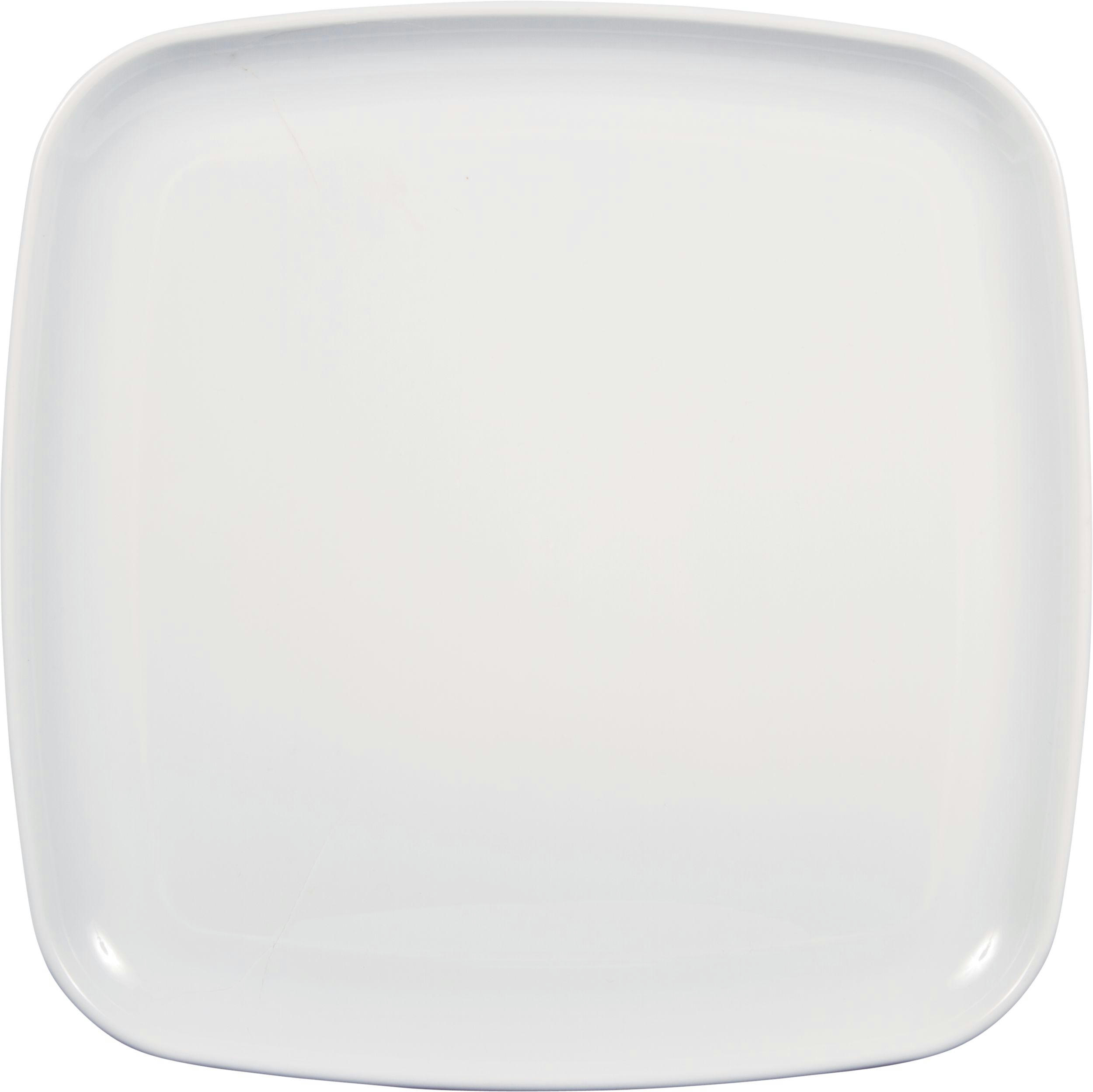 Square Plastic Reusable Serving Platter, White, 14-in, for Christmas/Thanksgiving/New Year's Eve/Easter/Birthday Party