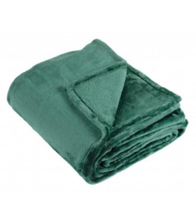 - Couverture polaire uni 220x240cm Vert foncé