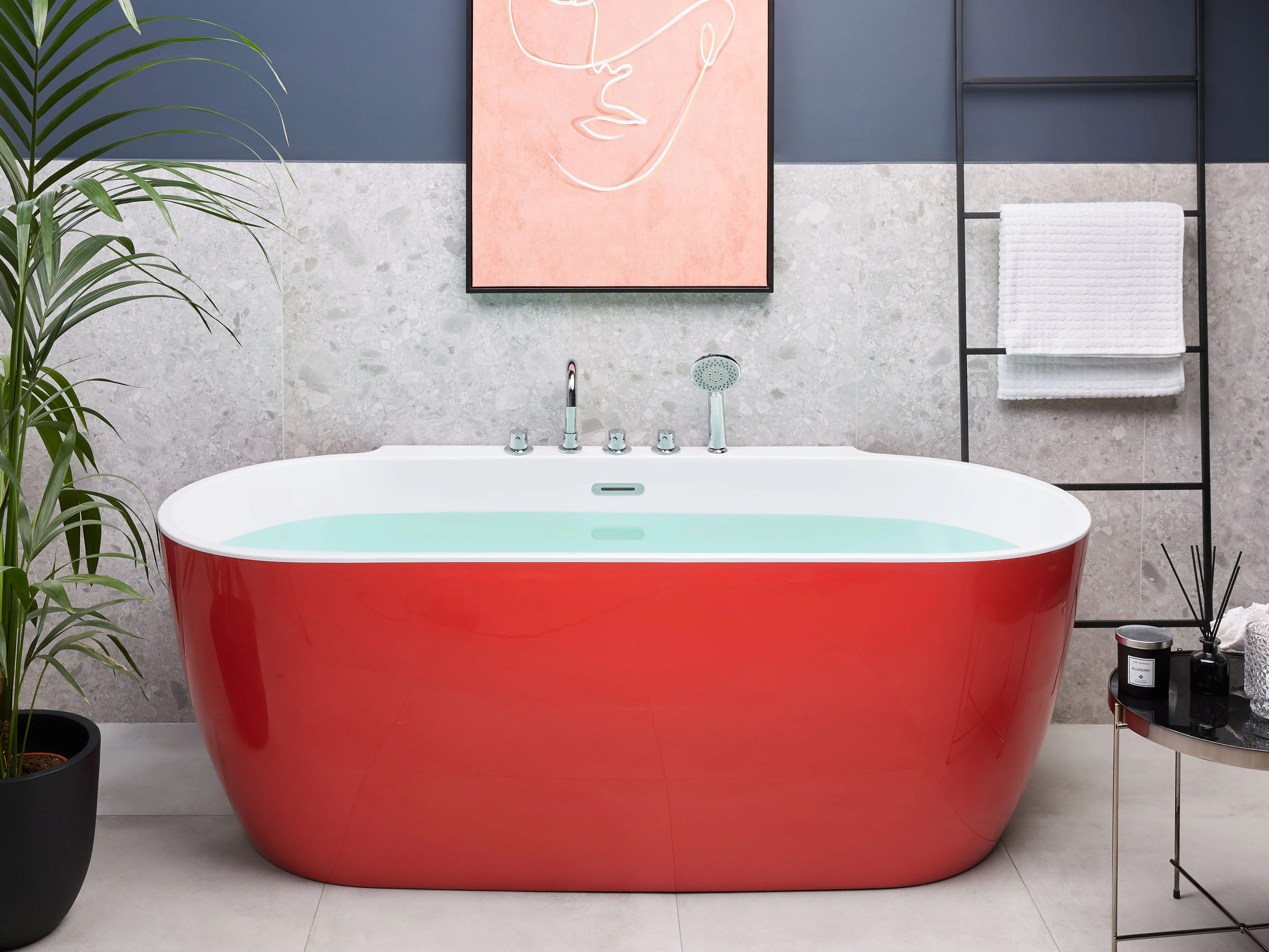 Freestanding Bathtub ROTSO 1700 x 800 mm Red