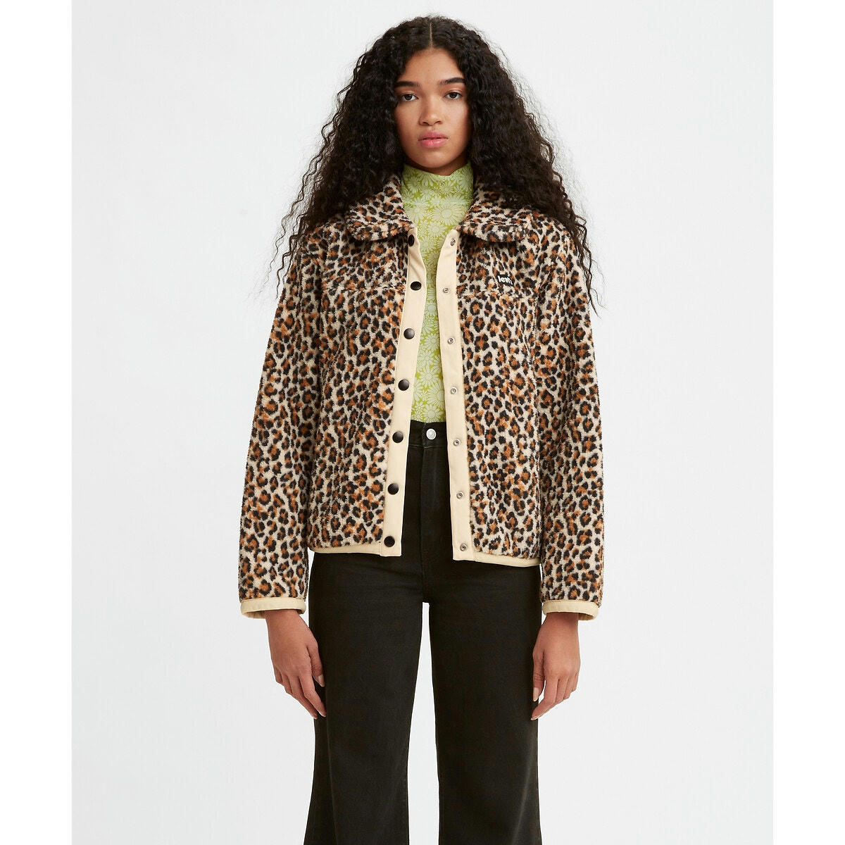 Veste imitation fourrure motif léopard