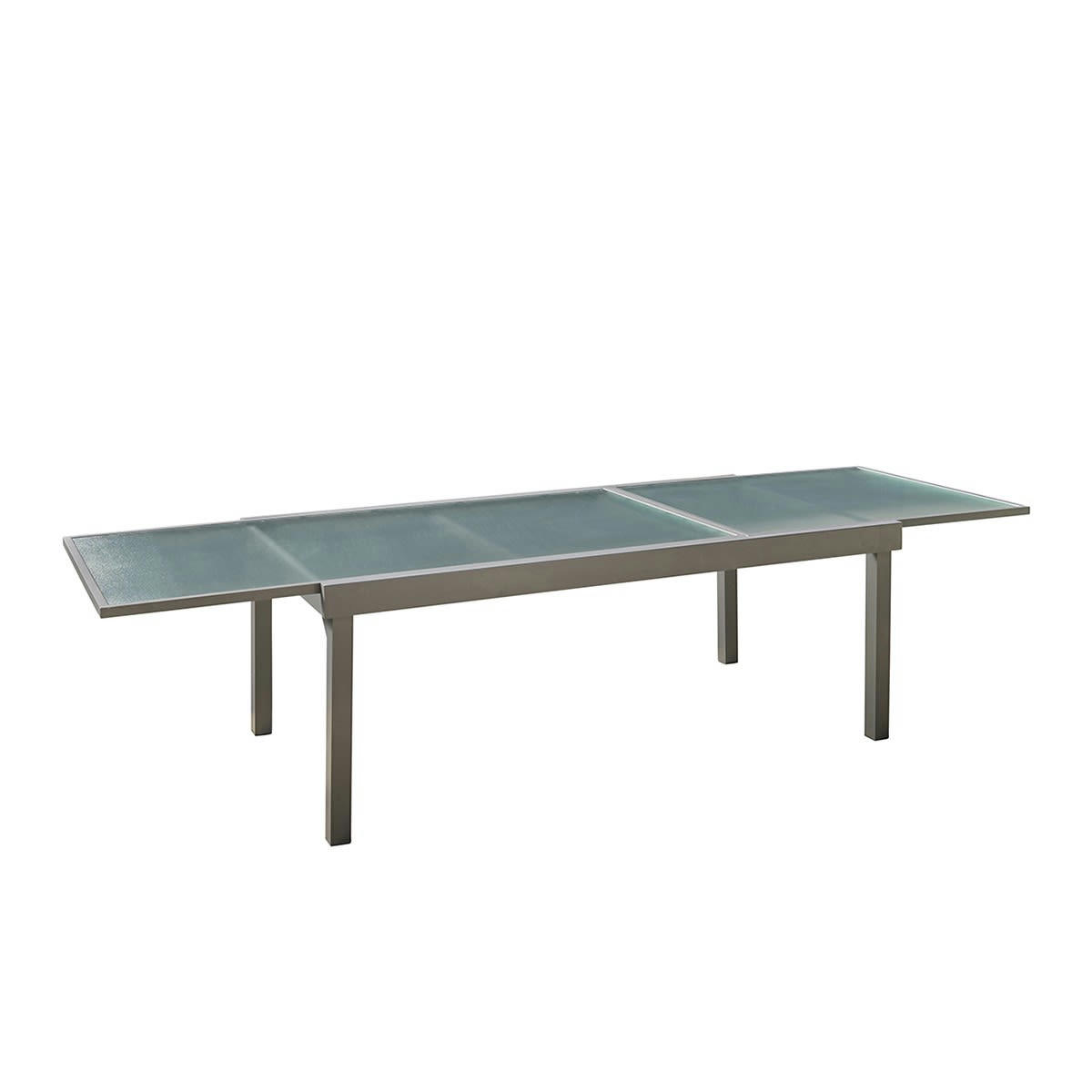MODULO - Table de jardin en aluminium extensible gris 8/12 pers.