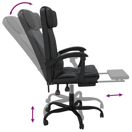NNEVL Reclining Office Chair Black Faux Leather
