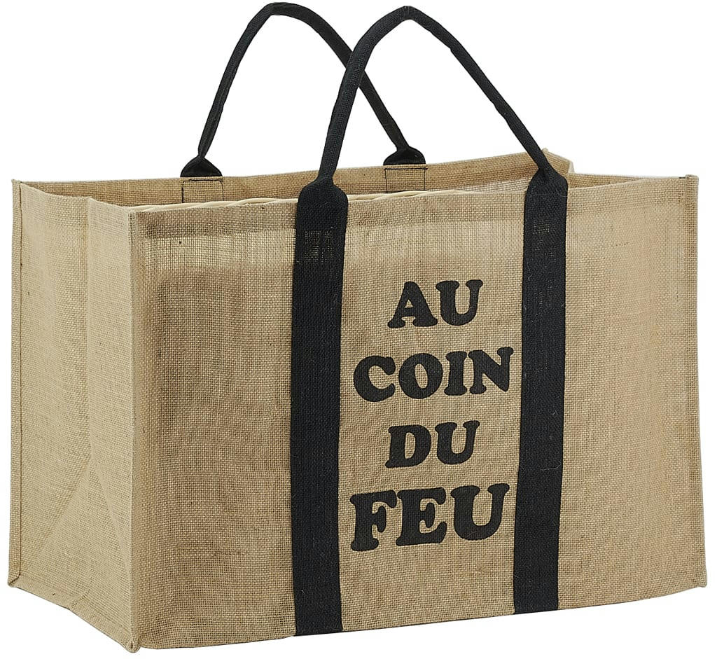- Sac à bûches en jute naturel 'au coin du feu'