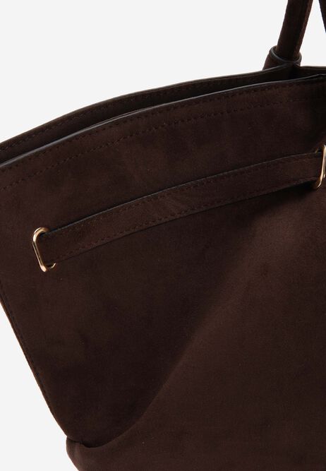 Womens Chocolate Brown Winged Tote Bag