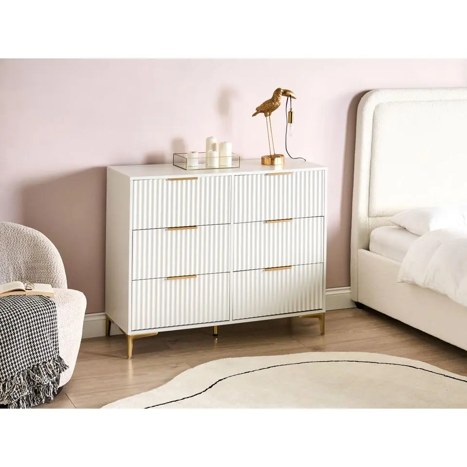 WALCOTT - Ladekast met 6 lades - Wit - MDF