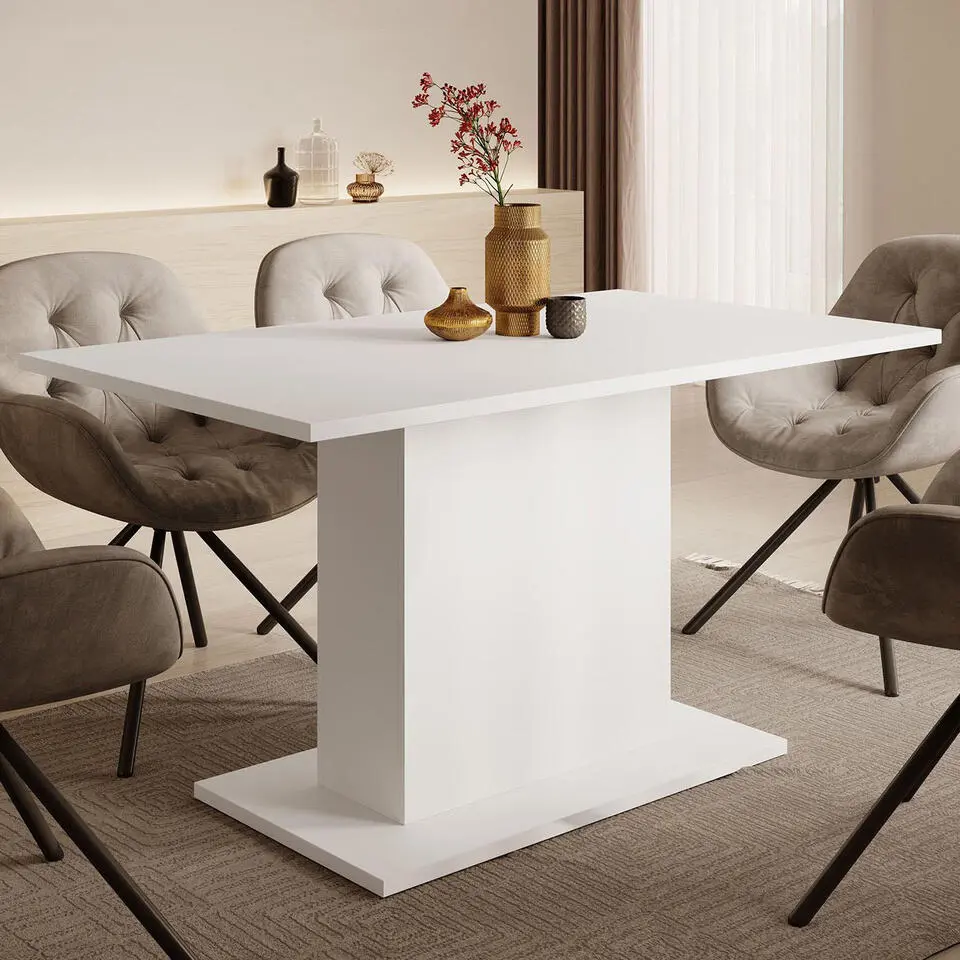 Meubella - Eetkamertafel Tova - Wit - 138 cm