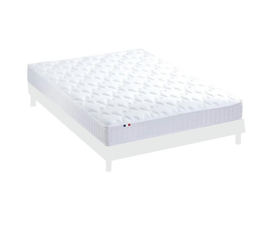 ENSEMBLE KIT AZUR - Ensemble Matelas mémoire de forme Sommier en Kit Blanc 160x200
