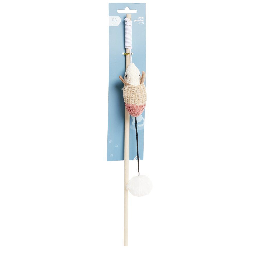 Jouet pour chat canne à pêche avec peluche L.40 cm