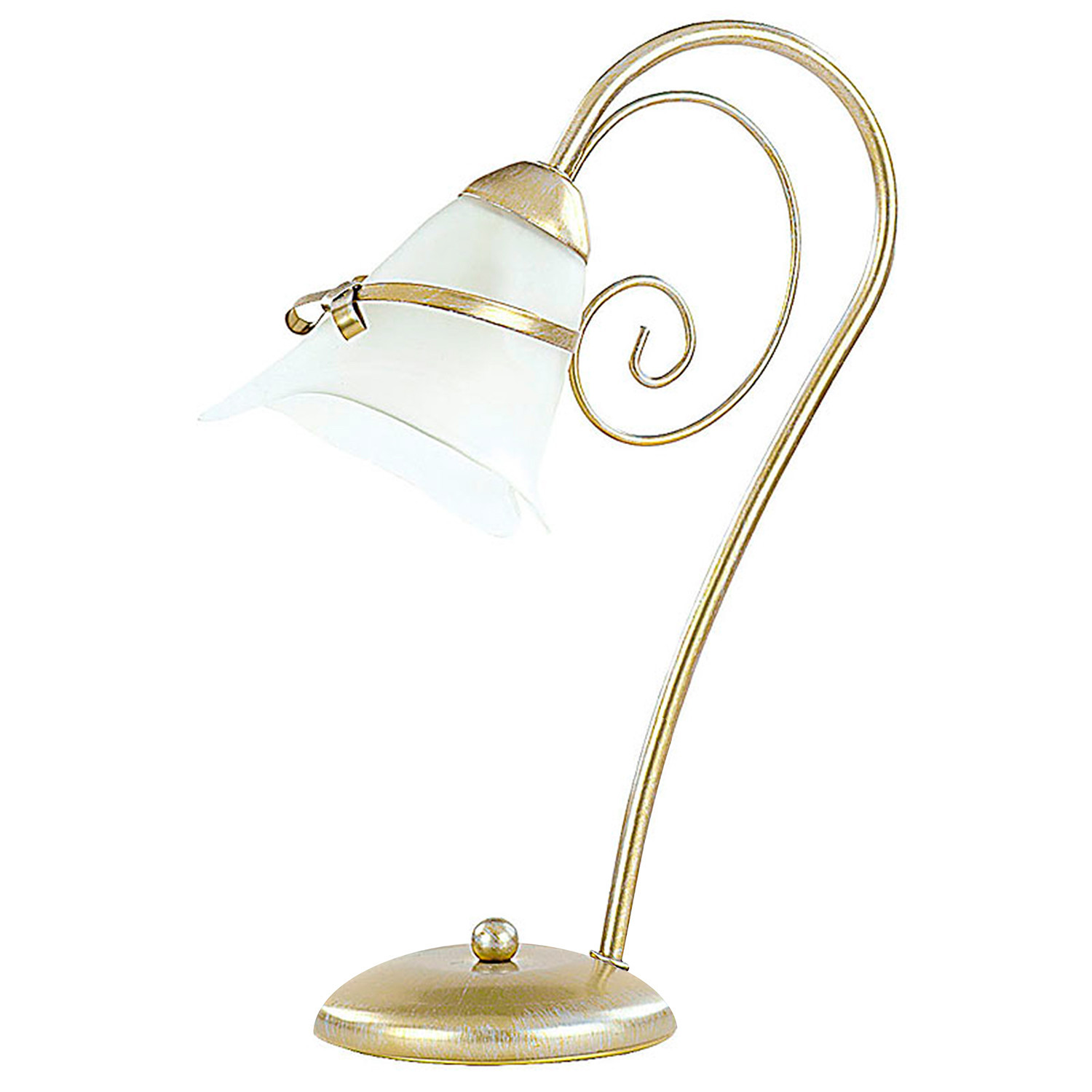 Lampa stołowazłota patyna-biała Kokarda 1xE14x15W wys:38cm Luminex