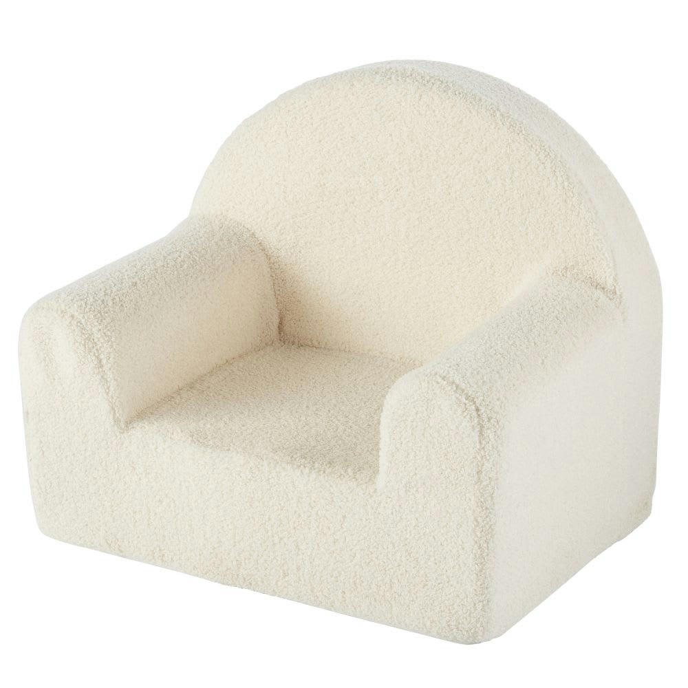 ALESUND - Fauteuil enfant à bouclettes blanches