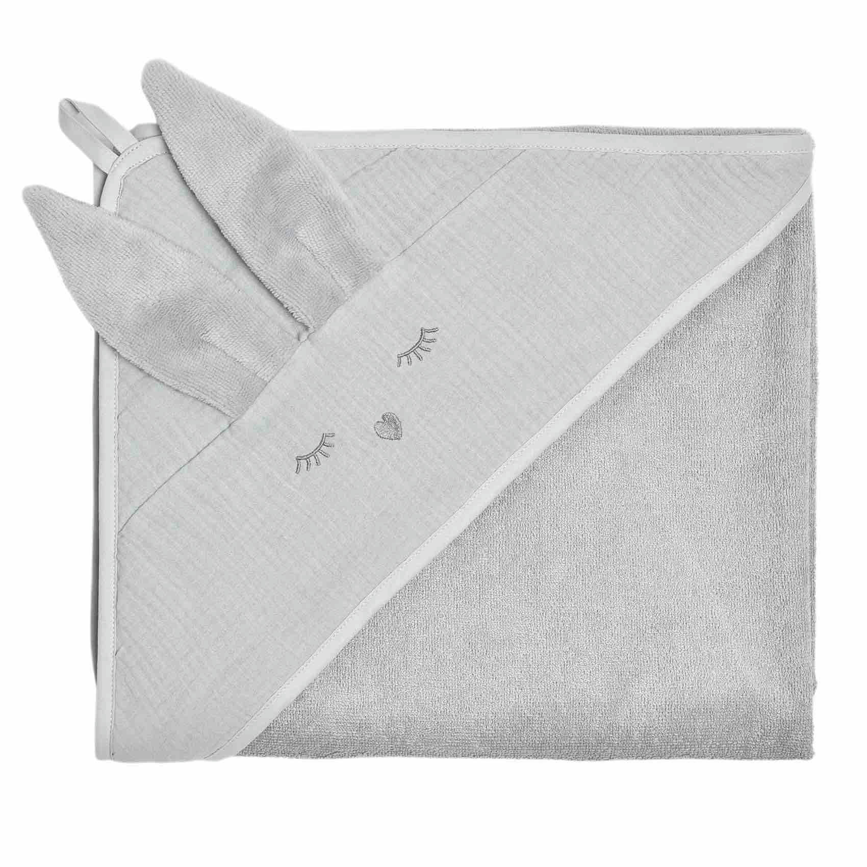 - Cape de bain en bambou et gaze de coton  100 x 100cm