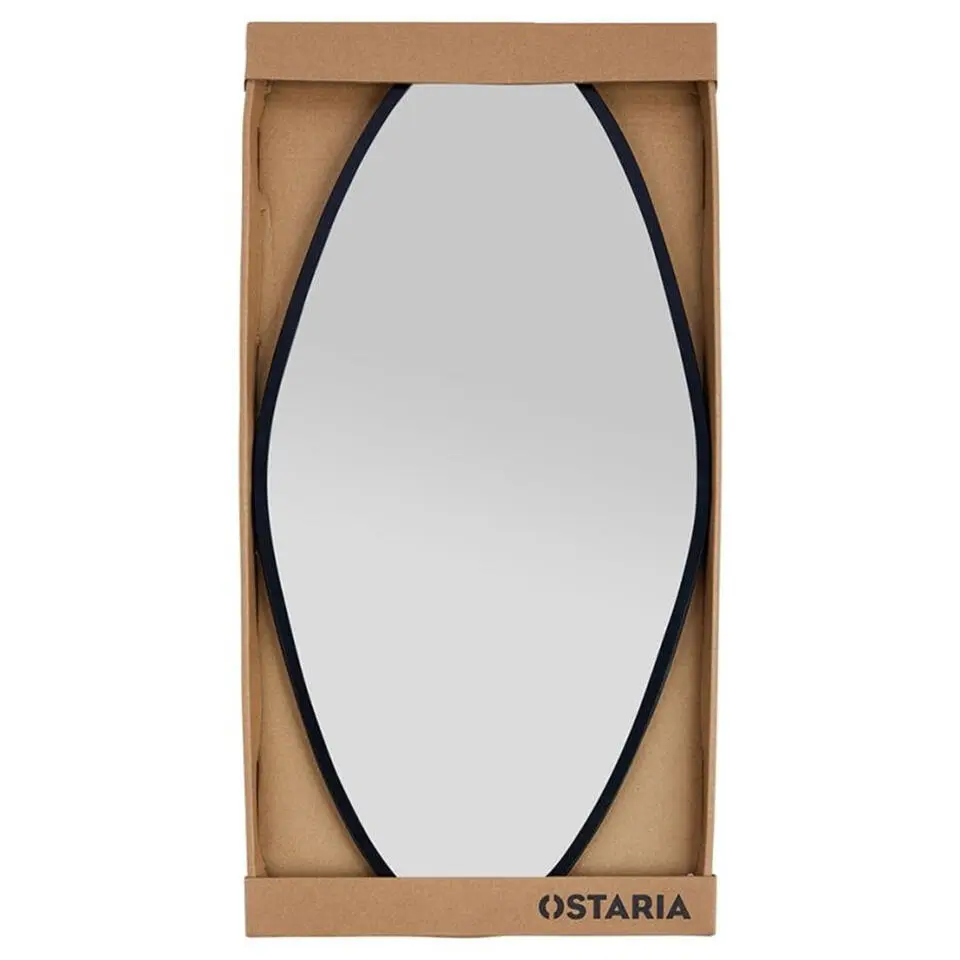 Ostaria Wandspiegel Mineral - zwart - metaal - ovaal - 27 x 53 cm