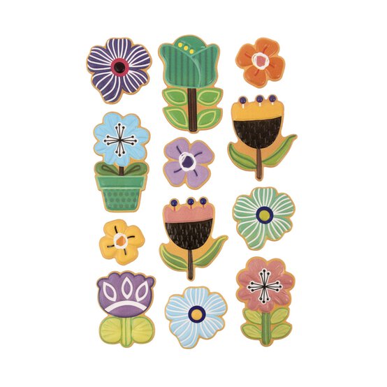 Flower Puffy Stickers