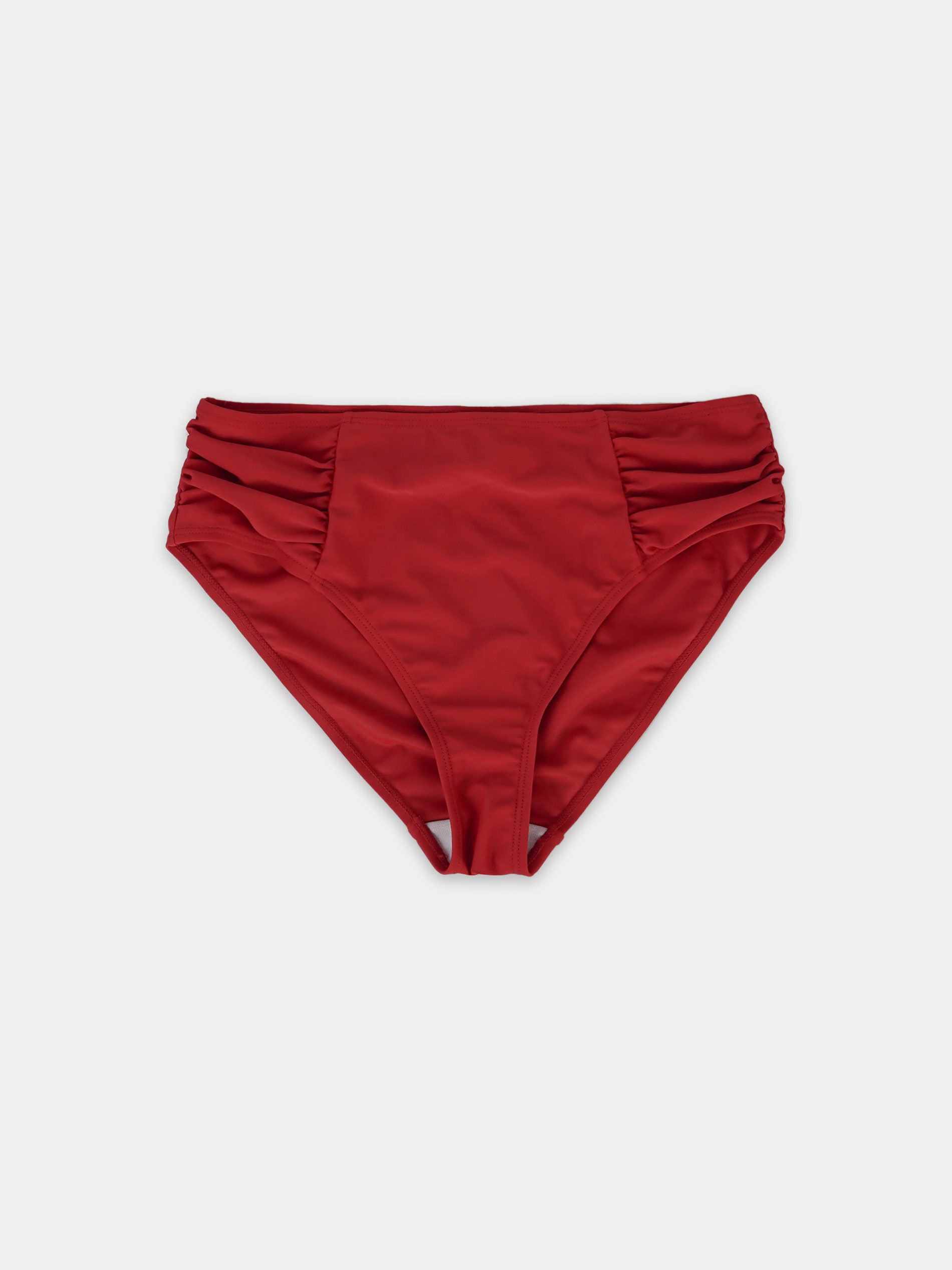 Dół od bikini z marszczeniami i wysokim stanem