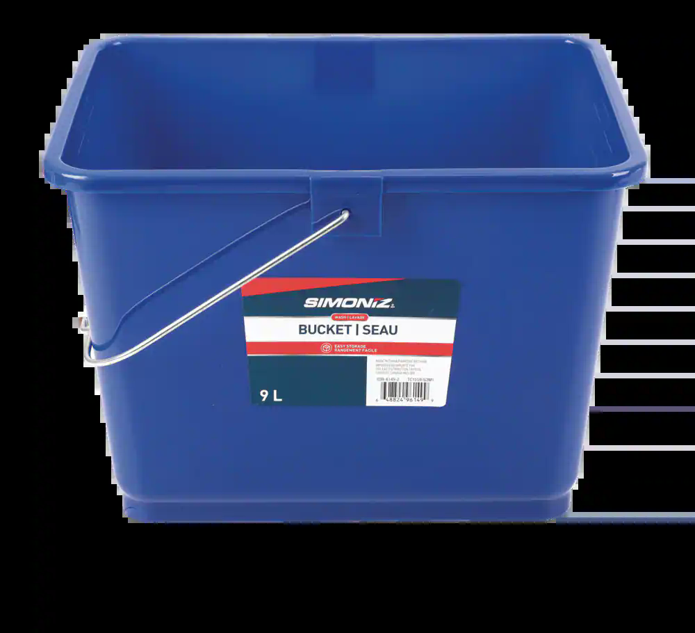 SIMONIZ Wash Square Easy Storage Wash Bucket, Blue, 1-pc, 9L