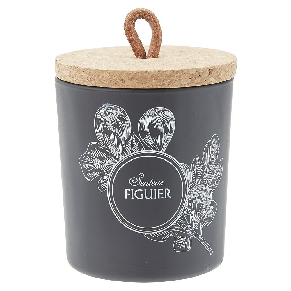 Bougie parfumée dans pot en verre et couvercle en liège