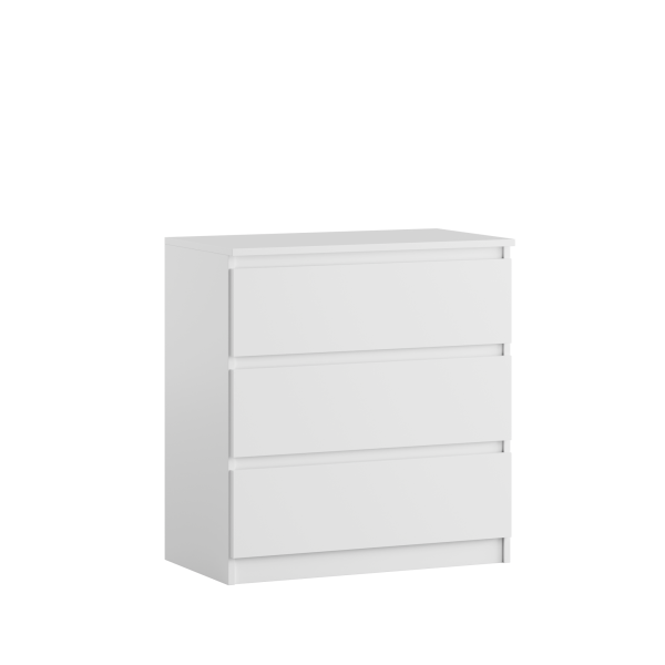 Komoda BASIC 3 szuflady – Biała | 71x75x40 cm