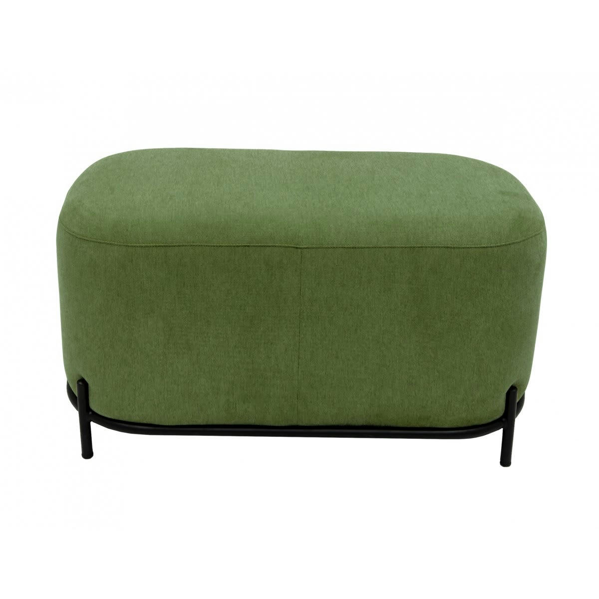 FOLIO - Grand pouf rond en tissu pieds métal vert