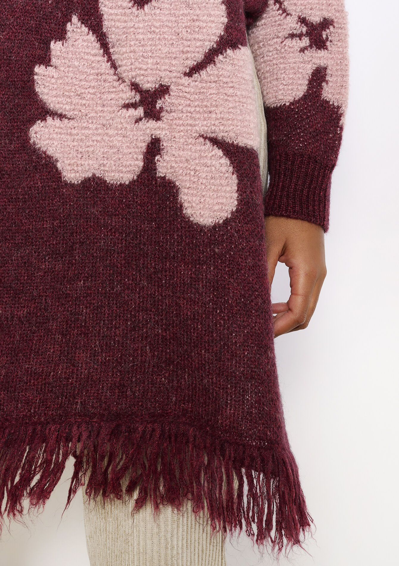 Jacquard sjaal met bloemen