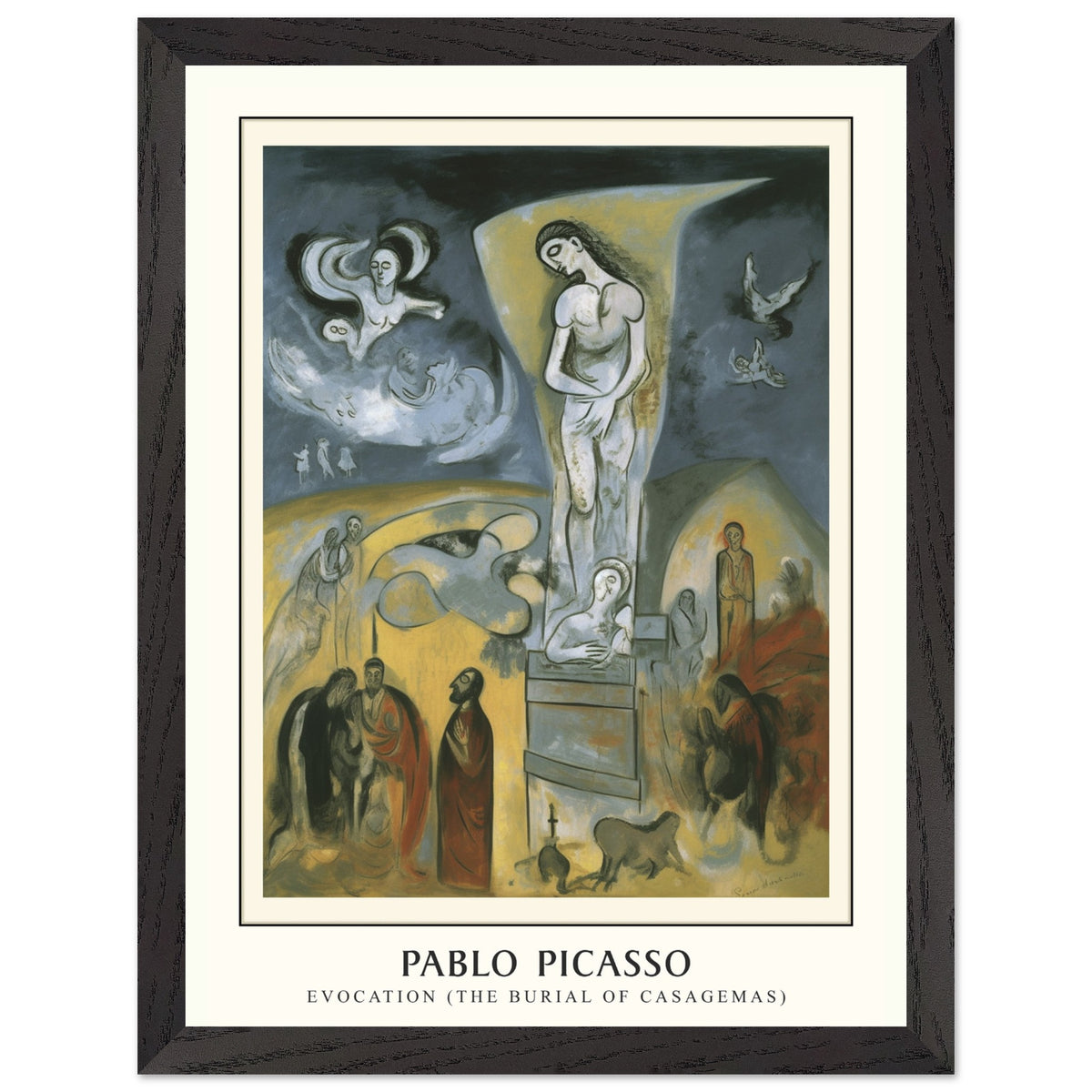 Artfulprints Poster met Lijst Pablo Picasso - Evocation  - 30x40 cm - Meerkleurig