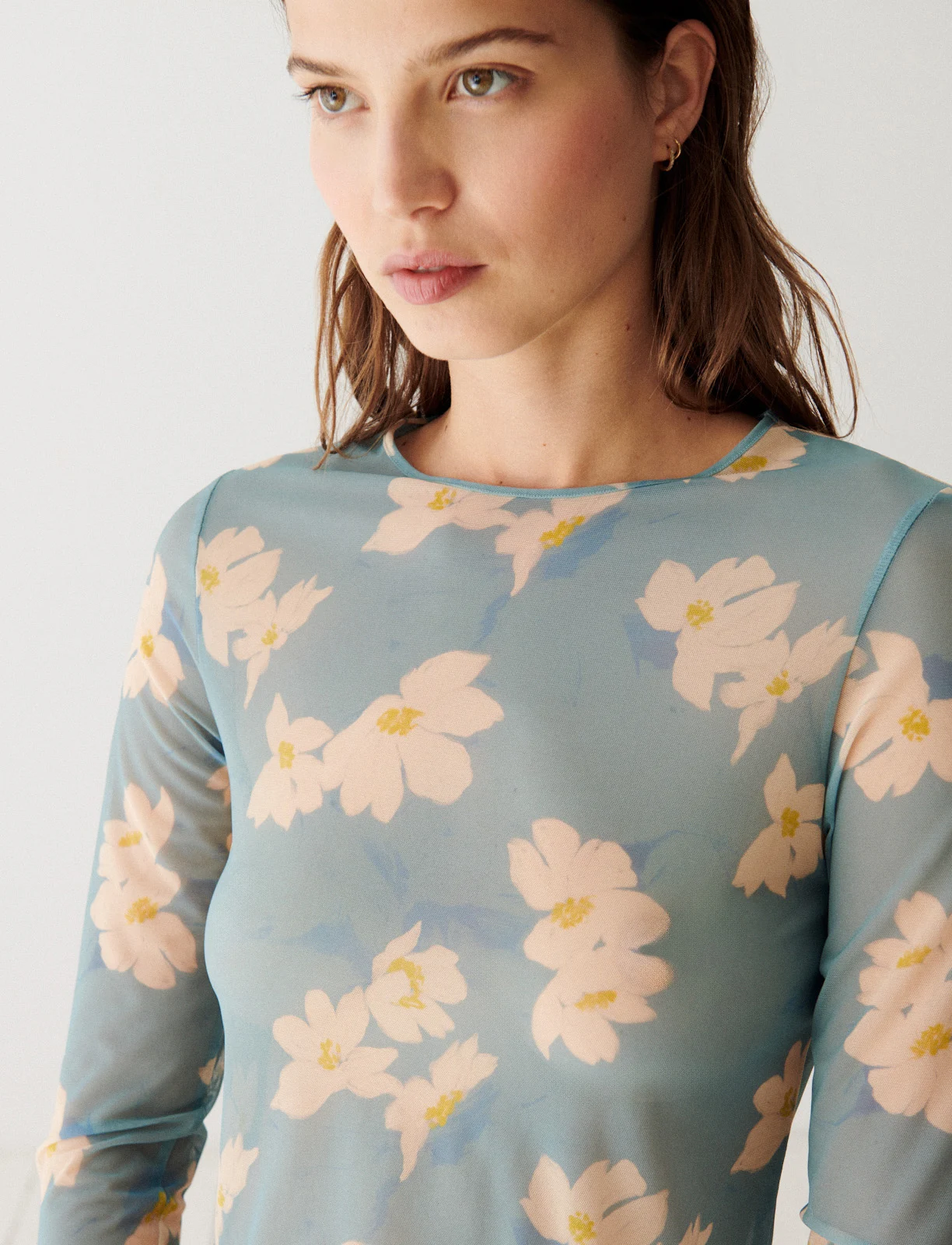 T-shirt manches longues DIAPHANE PRINTED MESH