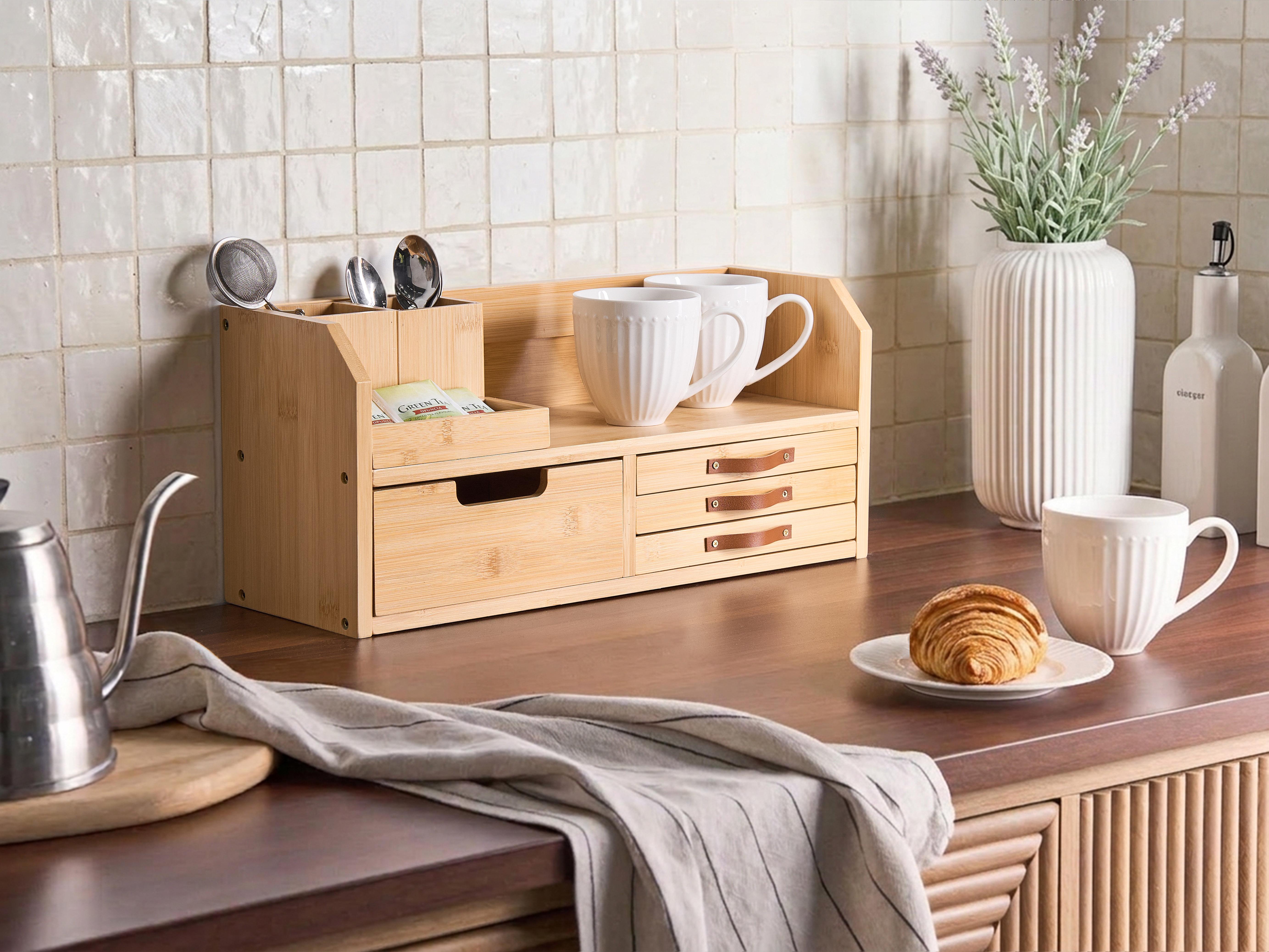 Kitchen Organiser FOUGASSE Bamboo Light Brown