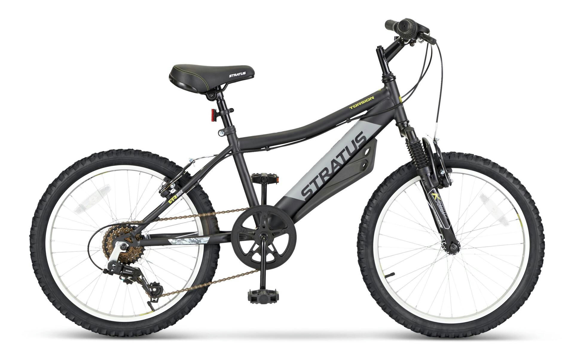 Stratus Black Torsion Adult Bicycle, 6-Speed, V-brakes, 20-in, Black