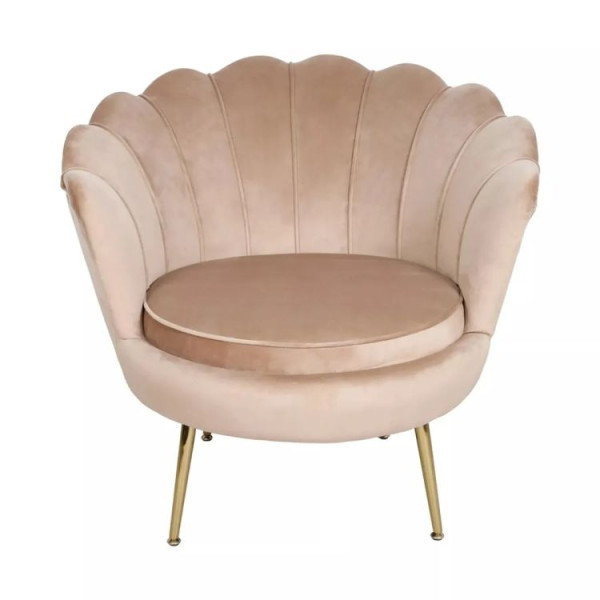 Fotel tapicerowany CAMELLIA 1 VELVET beżowy