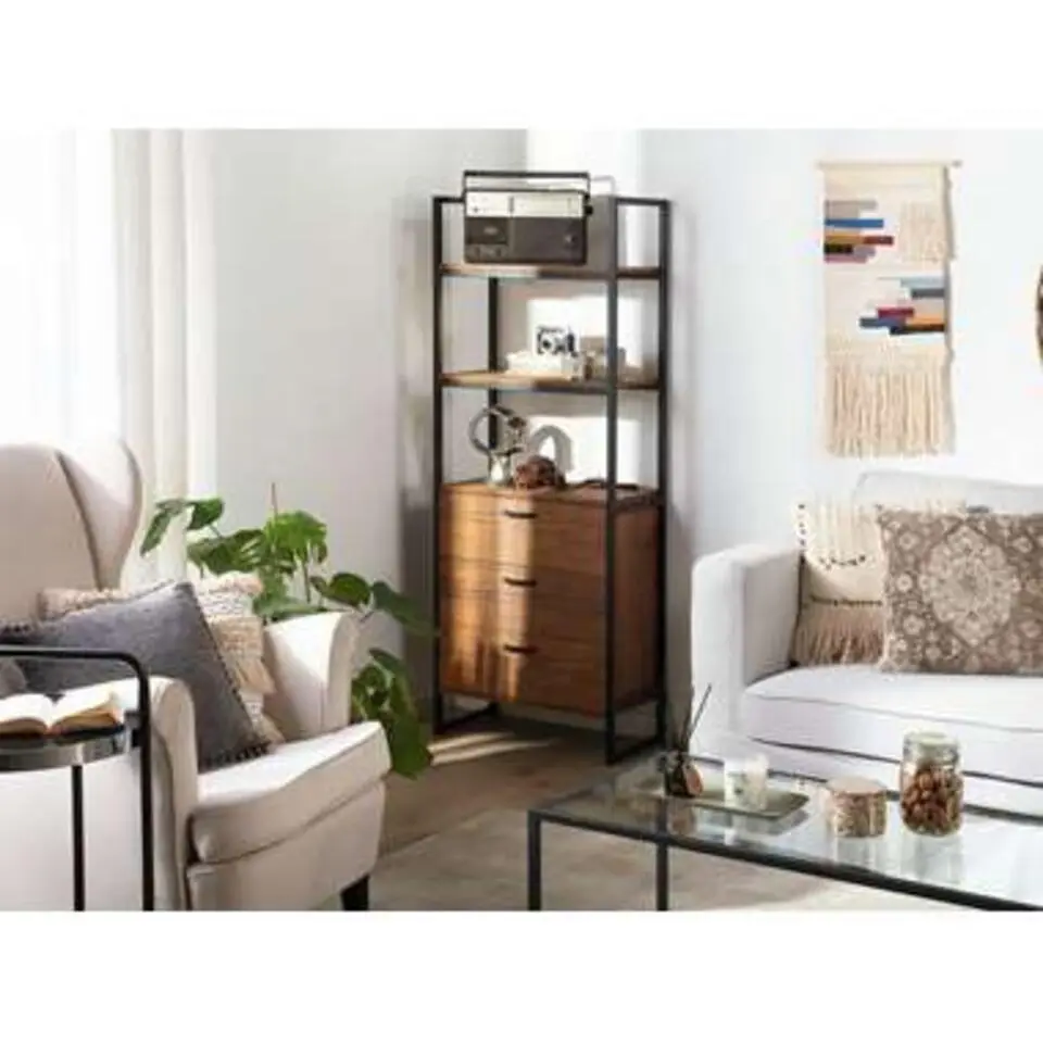 TIFTON - Boekenkast - Donkere houtkleur - 3 planken- MDF