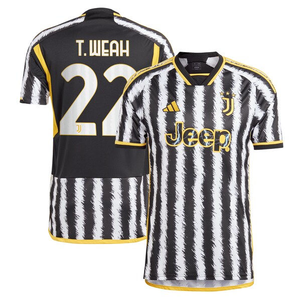 Timothy Weah Juventus adidas 2023/24 Home Replica Player Jersey - Black/Gray/White