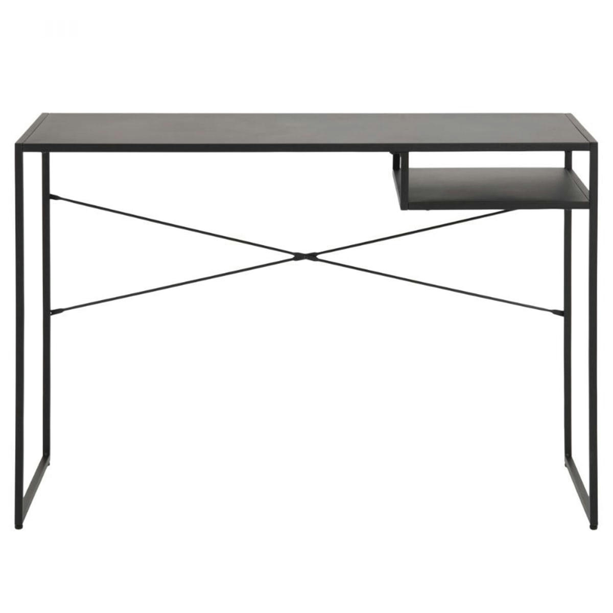 CASTLE - Bureau design 110cm en métal noir