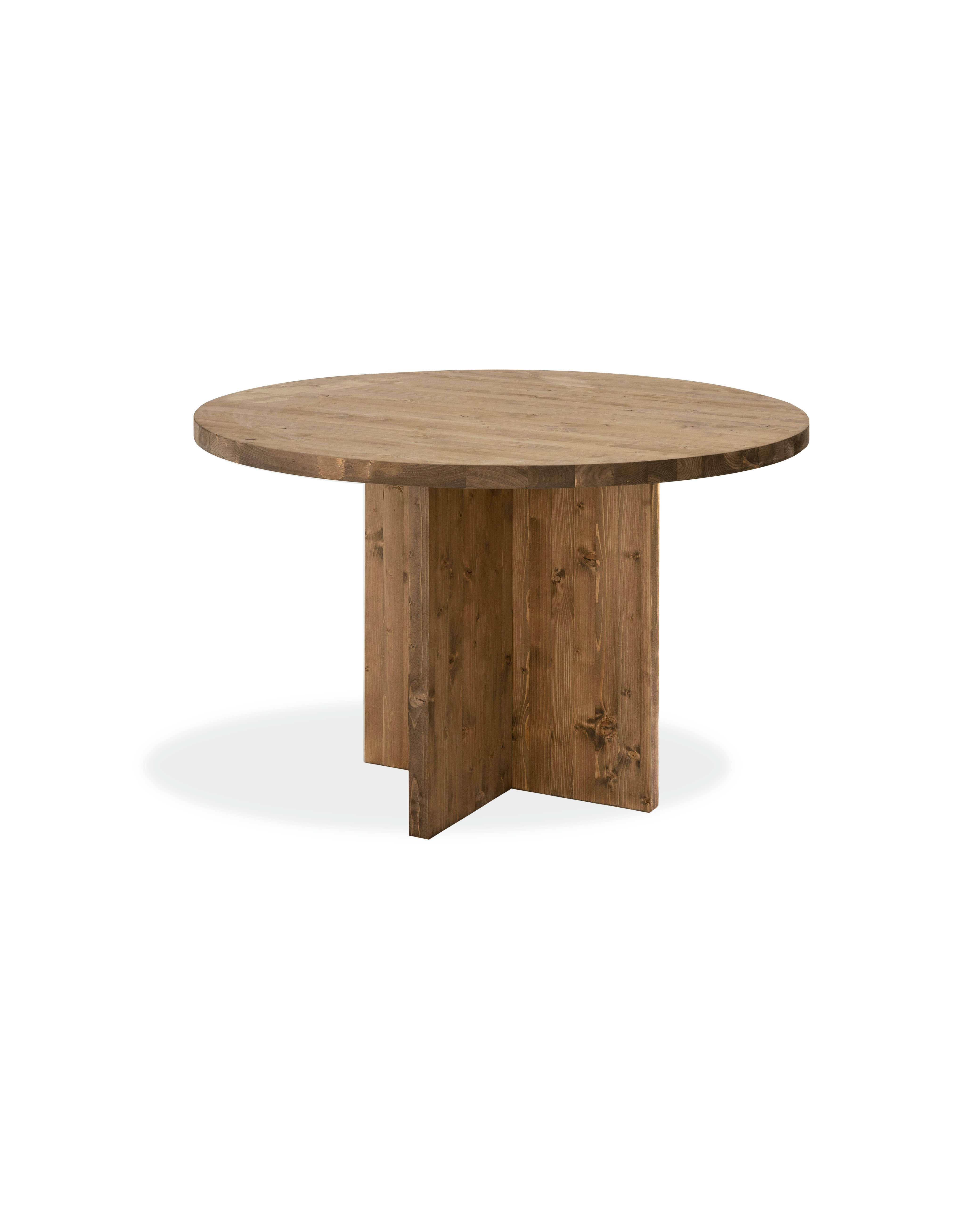 TOKYO - Table à manger ronde en bois de sapin vieilli de ø110cm