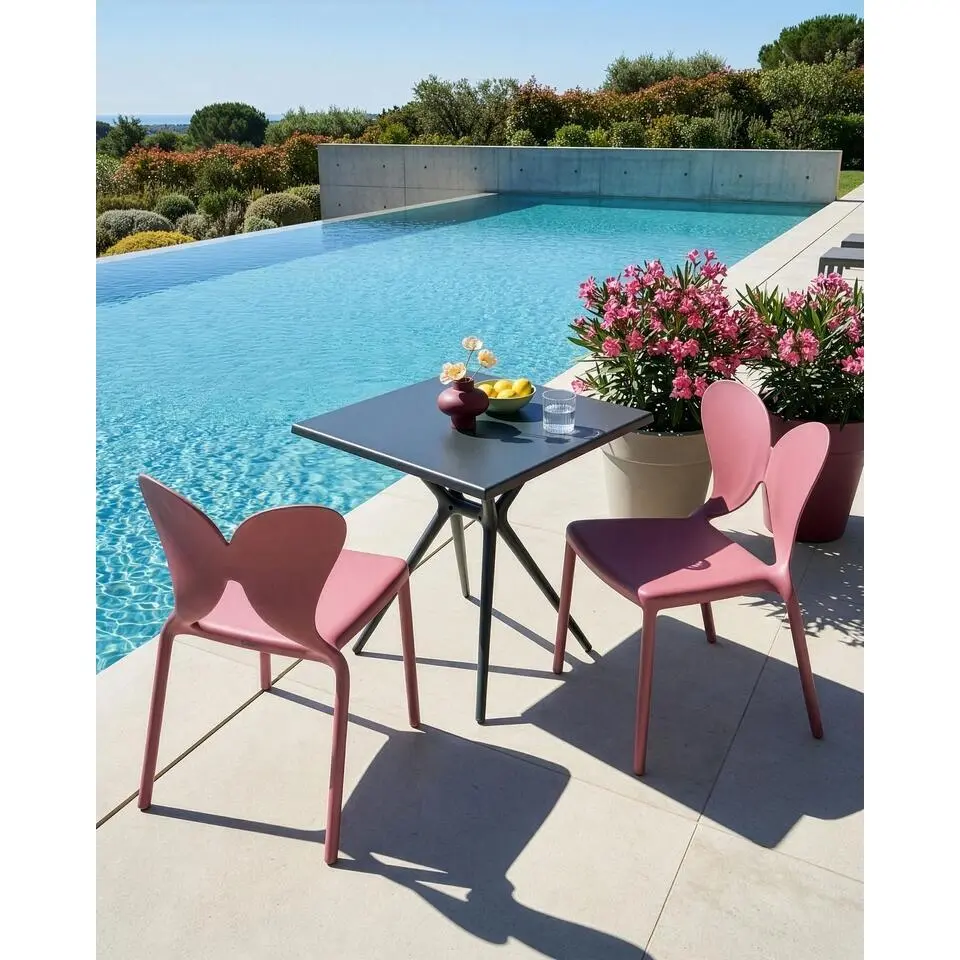 LARISSA - Tuinstoel set van 2 - Roze - Kunststof