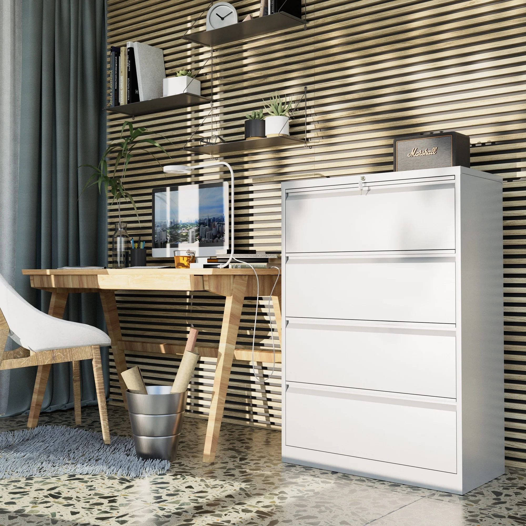 4 Drawer Lockable Steel File Cabinet