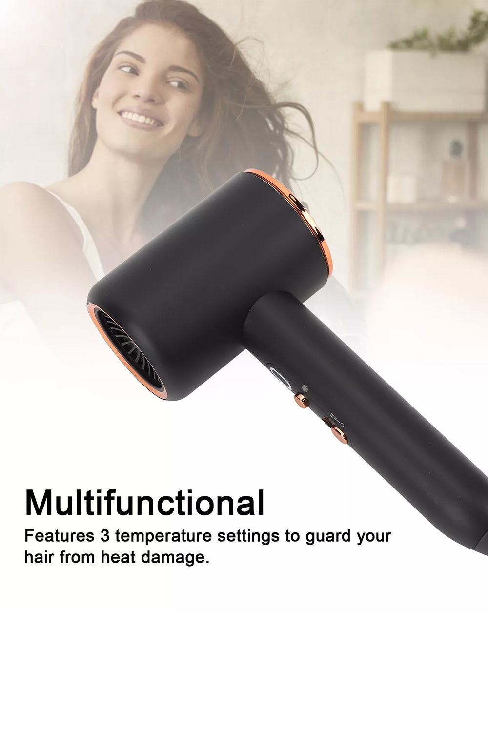 SHEONLY 2400W Portable Hair Dryer with 3 Heating & Cold Settings Blow Dryer