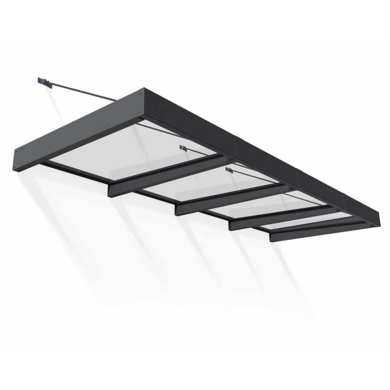 Marquise de porte Sophia XL gris foncé 379 x 140 cm CANOPIA