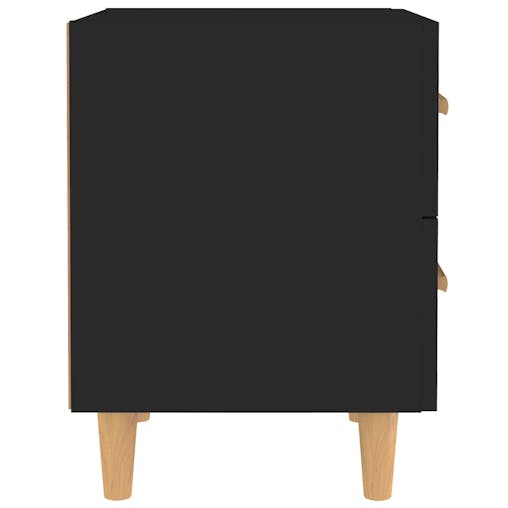 NNEVL Bed Cabinets 2 pcs Black 40x35x47.5 cm