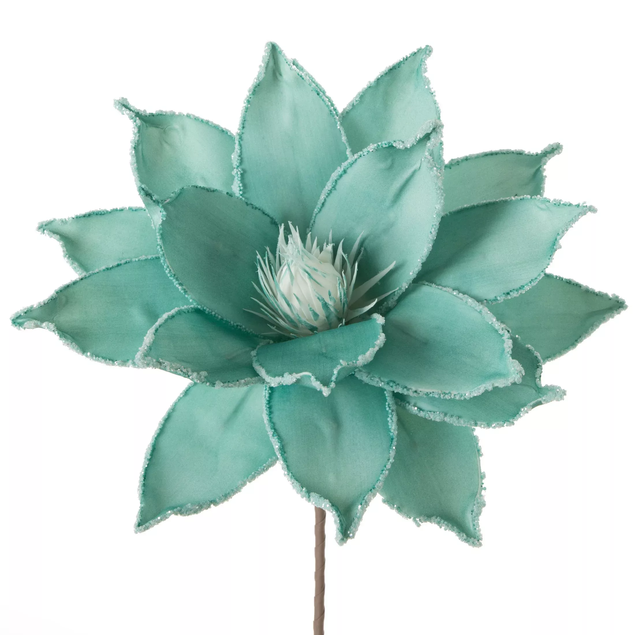 Kwiat sztuczny turkusowy z plastycznej pianki 78 cm