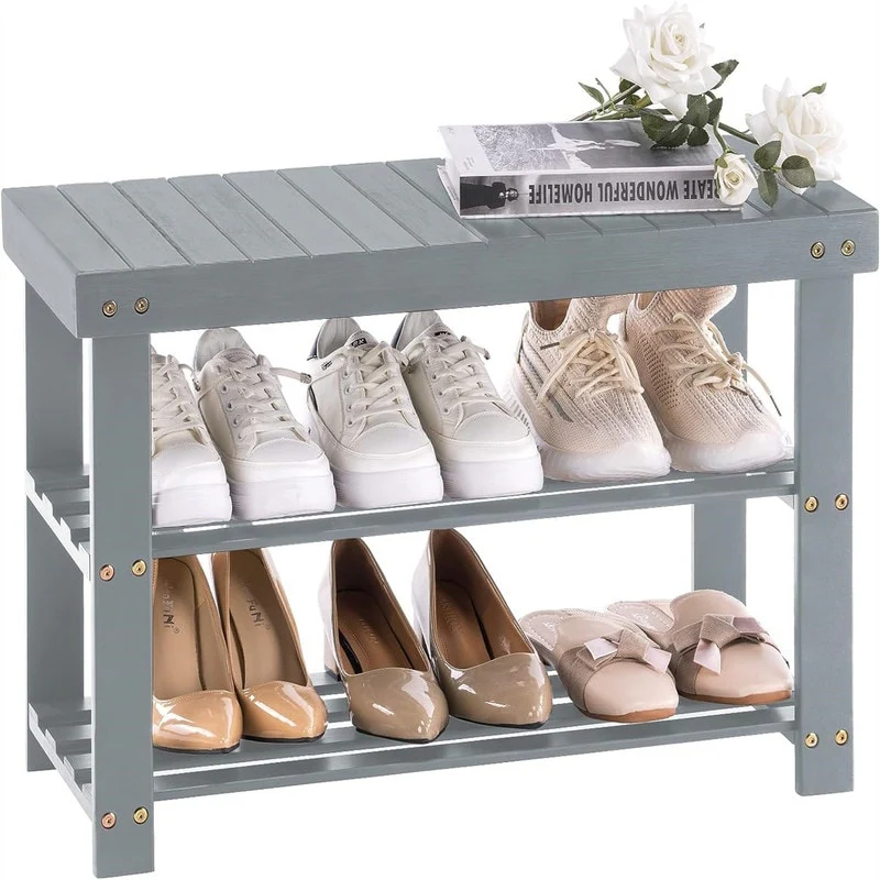 3-Tier Shoe Rack Bench - 11D x 27.6W x 17.7H