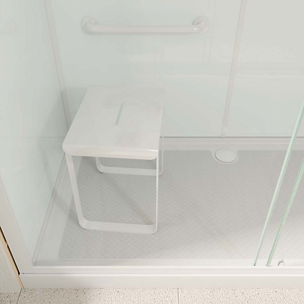 Cabine de douche blanche sécurisée et accessible à tous 160x85x220cm - Mitigeur Thermostatique