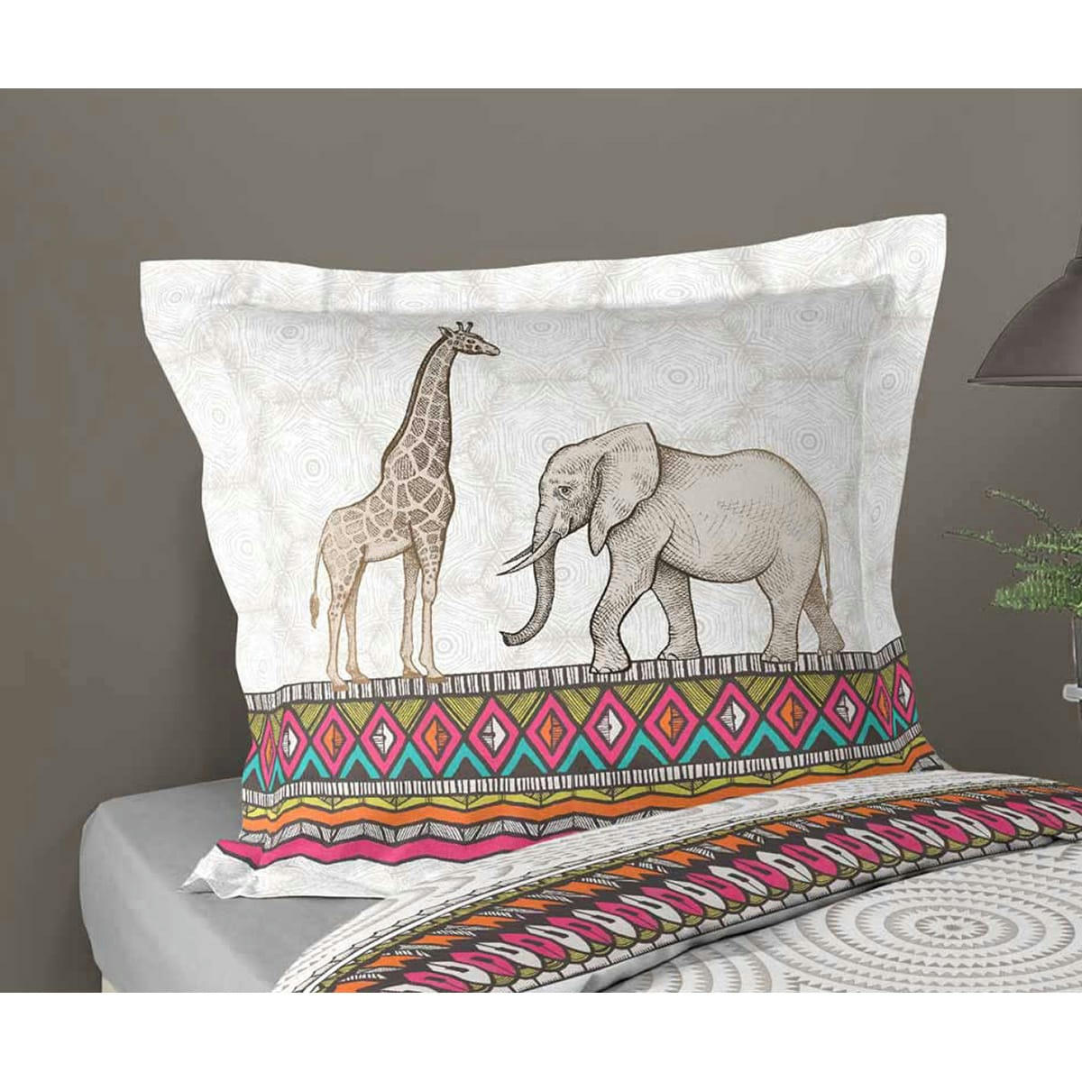 - Parure de couette aux impressions coloniales