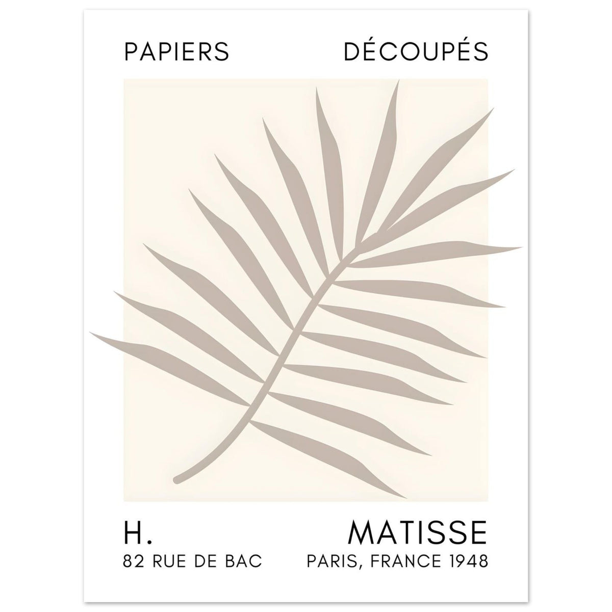 Artfulprints Poster Matisse – Floral reef grey  - 30x40 cm - Grijs